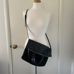 Gianni Chiarini Black Suede and Leather Crossbody Bag